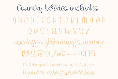 Country Berries, Script Font for Cricut, Farmhouse Cursive Handwritten Font Font Designing Digitals 