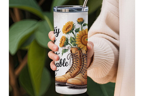 Country Boots & Sunflowers 20oz Tumbler Sublimation DesignSVG 