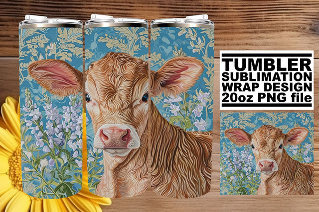 Country Charm Tumbler Wrap - Farm Animals & Flowers Sublimation afrosvg 