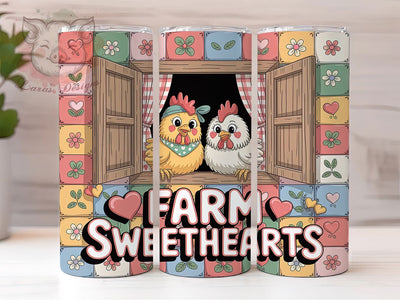 Country Chicken Valentine Tumbler, Country Farmhouse Wrap, Romantic Chicken Cup, 20oz Sublimation Wrap, Stylish Farm Animal Tumbler, Rustic Love Design Cup, Country Romance Wrap Sublimation Lara' s Designs 
