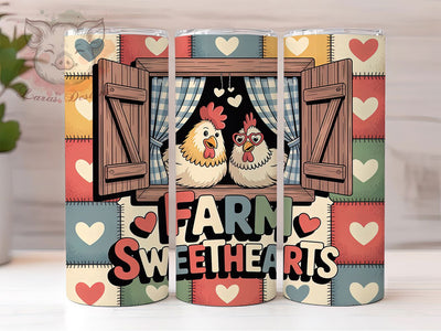 Country Chicken Valentine Tumbler, Country Farmhouse Wrap, Romantic Chicken Cup, 20oz Sublimation Wrap, Stylish Farm Animal Tumbler, Rustic Love Design Cup, Country Romance Wrap Sublimation Lara' s Designs 