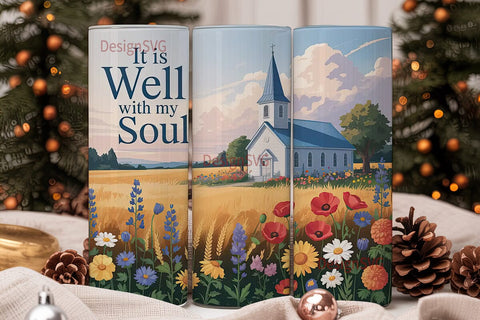 Country Church Tumbler Wrap Sublimation DesignSVG 