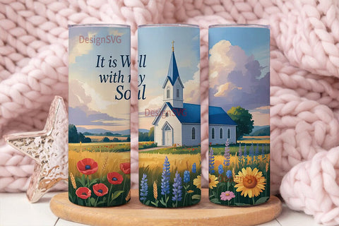 Country Church Tumbler Wrap Sublimation DesignSVG 