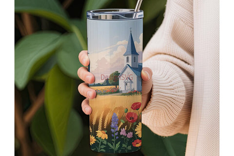 Country Church Tumbler Wrap Sublimation DesignSVG 