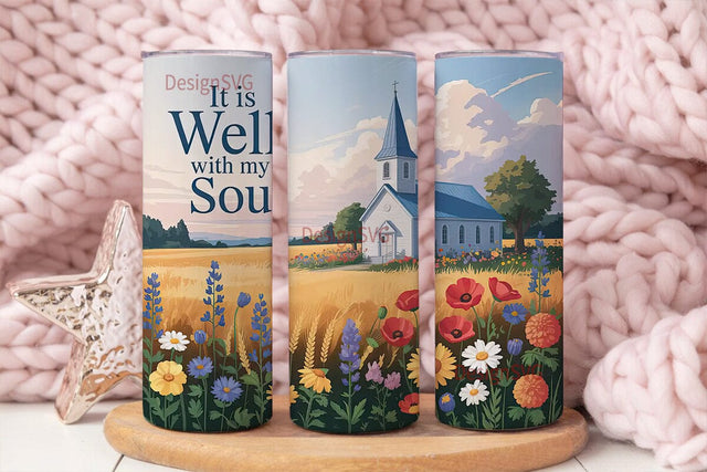 Country Church Tumbler Wrap Sublimation DesignSVG 