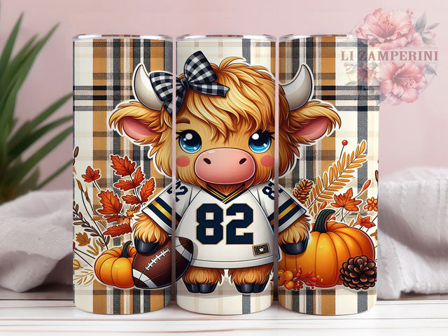 Country Cow Fall Football Tumbler Wrap, Fall Sports Tumbler, Mascot Cow PNG, Football Mama Sublimation, 20oz Tumbler Design, Country Cow Tumbler, Autumn Football Wrap Sublimation Li Zamperini 