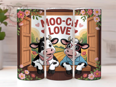 Country Cow Valentine Tumbler, Country Farmhouse Wrap, Romantic Cow Cup, 20oz Sublimation Wrap, Stylish Farm Animal Tumbler, Rustic Love Design Cup, Country Romance Wrap Sublimation Lara' s Designs 
