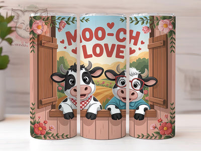 Country Cow Valentine Tumbler, Country Farmhouse Wrap, Romantic Cow Cup, 20oz Sublimation Wrap, Stylish Farm Animal Tumbler, Rustic Love Design Cup, Country Romance Wrap Sublimation Lara' s Designs 