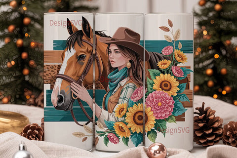 Country Cowgirl 20oz Tumbler Wrap Sublimation DesignSVG 