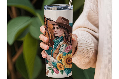 Country Cowgirl 20oz Tumbler Wrap Sublimation DesignSVG 