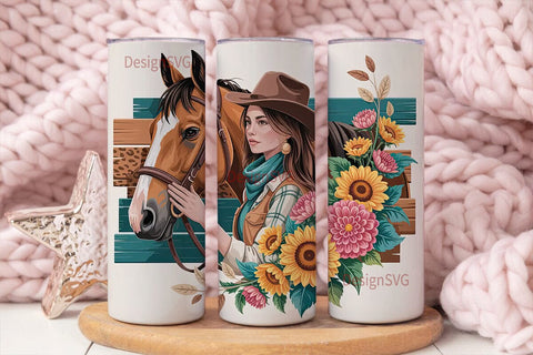 Country Cowgirl 20oz Tumbler Wrap Sublimation DesignSVG 