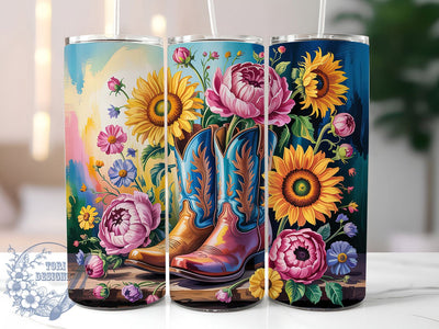 Country Cowgirl Boots Tumbler, Country Western Tumbler, Rustic 20oz Wrap, Sublimation Design, Stylish Gift Idea, Country Boots Wrap, Southwestern Western Tumbler Sublimation ToriDesigns 