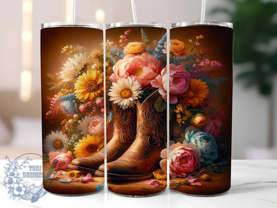 Country Cowgirl Boots Tumbler, Country Western Tumbler, Rustic 20oz Wrap, Sublimation Design, Stylish Gift Idea, Country Boots Wrap, Southwestern Western Tumbler Sublimation ToriDesigns 