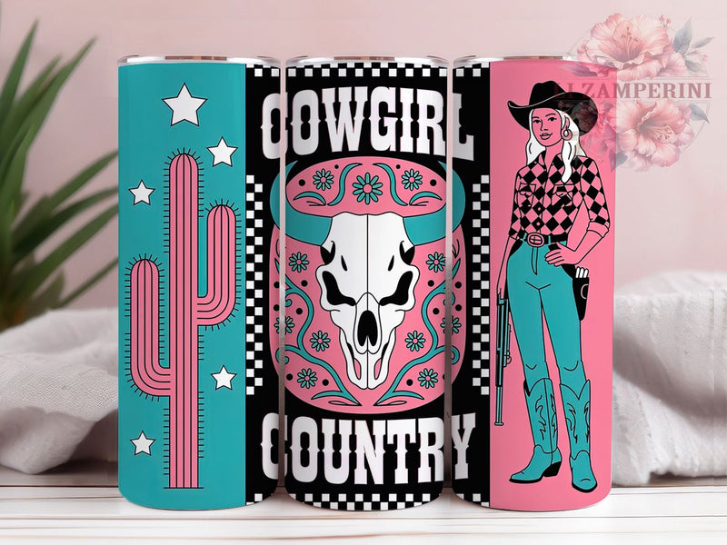 Country Cowgirl Western Tumbler, Western Tumbler Design, Rustic 20oz ...