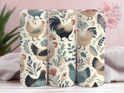 Country Cute Chicken Tumbler, Country Folk Tumbler, Farm Animal Design, 20oz Tumbler Wrap, Sublimation Design, Rustic Farm Gift, Poultry Lover Tumbler Sublimation Li Zamperini 