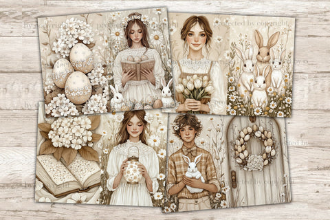 Country Easter Junk Journal Pages | Rustik Scrapbook Paper SVG GlamArtZhanna 