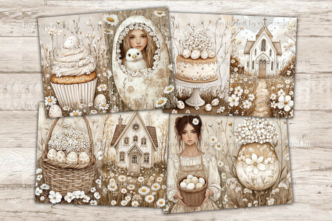 Country Easter Junk Journal Pages | Rustik Scrapbook Paper SVG GlamArtZhanna 