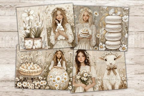 Country Easter Junk Journal Pages | Rustik Scrapbook Paper SVG GlamArtZhanna 