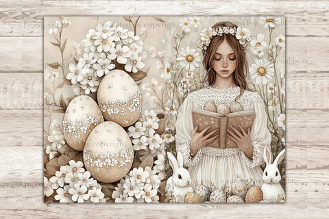 Country Easter Junk Journal Pages | Rustik Scrapbook Paper SVG GlamArtZhanna 