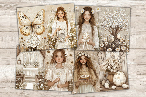 Country Easter Junk Journal Pages | Rustik Scrapbook Paper SVG GlamArtZhanna 