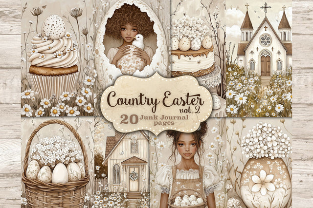 Country Easter Junk Journal Paper | Cottage Core Art SVG GlamArtZhanna 