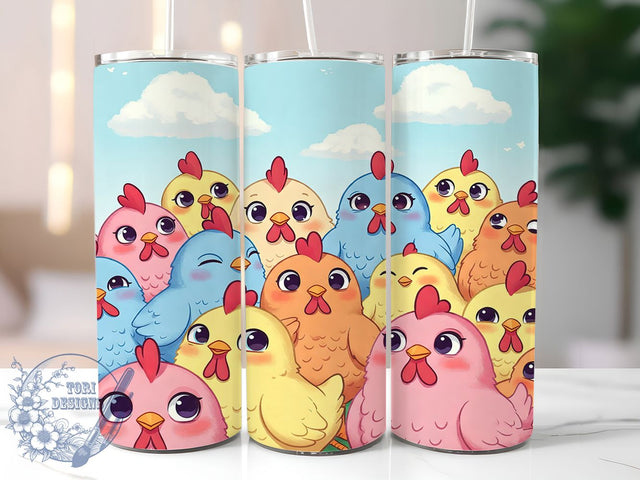 Country Farm & Chicken Tumbler Wrap, Farm Animal Tumbler, 20oz Tumbler Design, Chicken Lover Gift, Sublimation Tumbler Wrap, Country Farm Tumbler, Printable Chicken Design Sublimation ToriDesigns 
