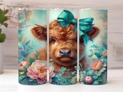 Country Floral Highland Cow Tumbler, Flower Cow Tumbler, Rustic Cow Wrap, Country Floral Wrap, Cute Cow Wrap, Sublimation Design, Trendy Gift Idea Sublimation Lara' s Designs 