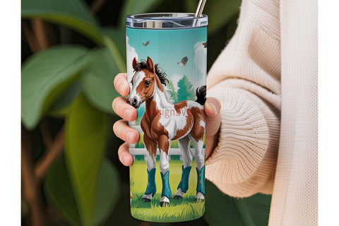 Country Foal 20oz Tumbler Wrap Sublimation DesignSVG 