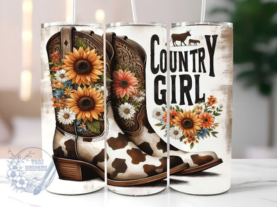 Country Girl 20oz Skinny Tumbler, Western Rustic Cowgirl Tumbler Png, Straight & Tapered Tumbler Wrap, Instant Digital Download Sublimation ToriDesigns 