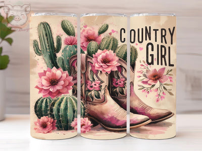 Country Girl 20oz Tumbler Png, Straight & Tapered Tumbler Png, Western Rustic Cowgirl Tumbler Png, Digital Download PNG Sublimation Lara' s Designs 