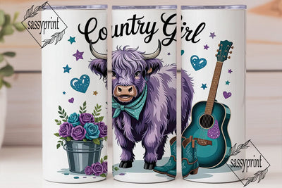 Country Girl 20oz Tumbler Wrap Sublimation sassyprint 