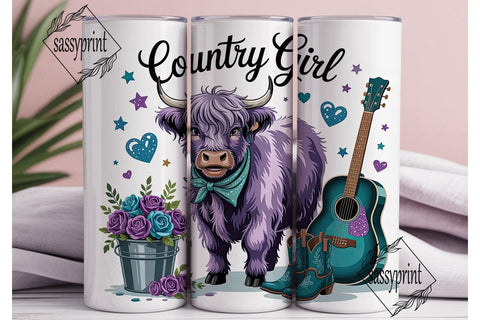 Country Girl 20oz Tumbler Wrap Sublimation sassyprint 