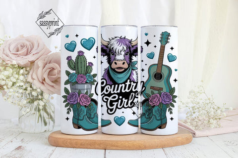 Country Girl 20oz Tumbler Wrap Sublimation sassyprint 