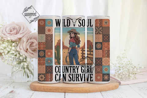Country Girl 20oz Tumbler Wrap Sublimation sassyprint 