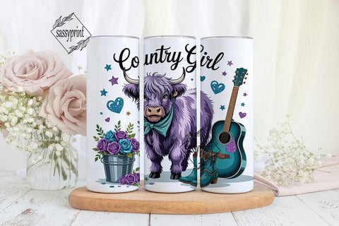 Country Girl 20oz Tumbler Wrap Sublimation sassyprint 