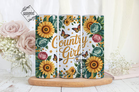 Country Girl 20oz Tumbler Wrap Sublimation sassyprint 