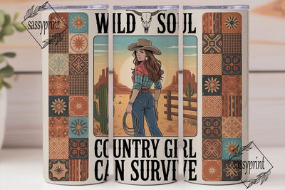 Country Girl 20oz Tumbler Wrap Sublimation sassyprint 