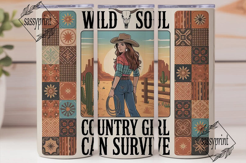 Country Girl 20oz Tumbler Wrap Sublimation sassyprint 