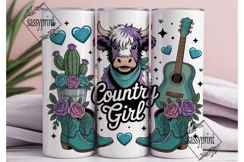 Country Girl 20oz Tumbler Wrap Sublimation sassyprint 