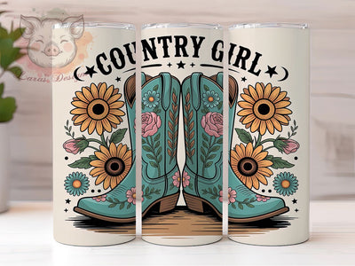 Country Girl Boots 20oz Tumbler, Cowgirl Boots, Western Style, 20oz Sublimation, PNG Design, Rustic Mug, Farmhouse Gift Sublimation Lara' s Designs 