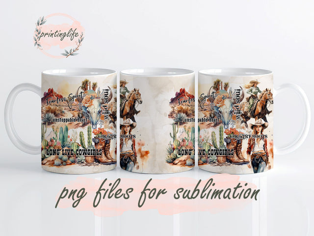 Country Girl Mug Wrap Design, Instant Digital Design Download Mug Wrap Design, Mug Design PNG Sublimation PrintingLife 