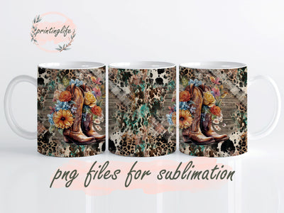 Country Girl Mug Wrap Design, Instant Digital Design Download Mug Wrap Design, Mug Design PNG Sublimation PrintingLife 
