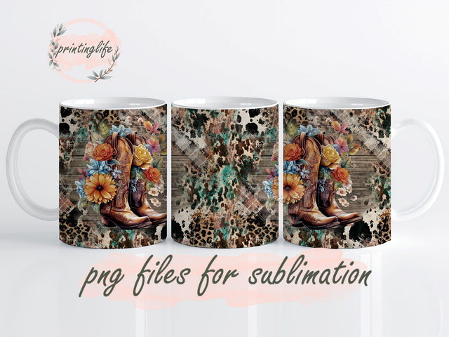 Country Girl Mug Wrap Design, Instant Digital Design Download Mug Wrap Design, Mug Design PNG Sublimation PrintingLife 