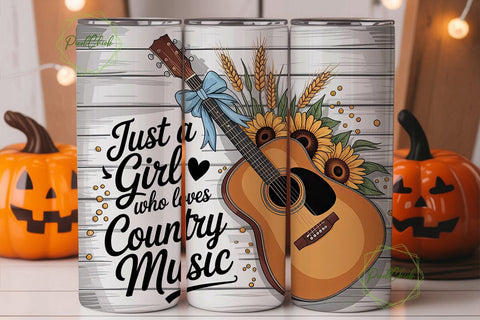 Country Girl Music 20oz Tumbler Wrap Sublimation PixelChick 