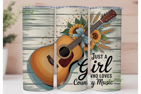 Country Girl Music 20oz Tumbler Wrap Sublimation PixelChick 