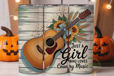 Country Girl Music 20oz Tumbler Wrap Sublimation PixelChick 