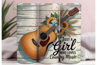 Country Girl Music 20oz Tumbler Wrap Sublimation PixelChick 