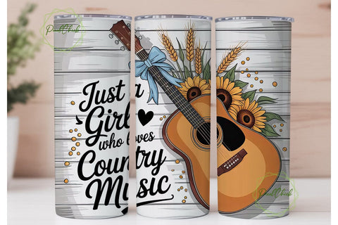 Country Girl Music 20oz Tumbler Wrap Sublimation PixelChick 