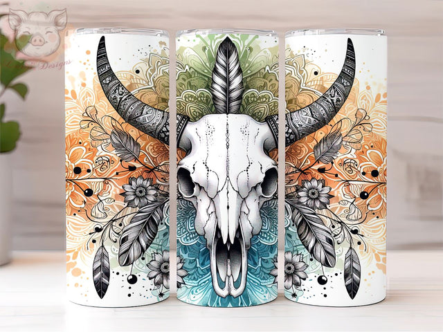 Country Girl Tumbler, Boho Cow Skull Tumbler Wrap, Cowhide PNG, Sublimation Design, Digital, Digital Download PNG Sublimation Lara' s Designs 