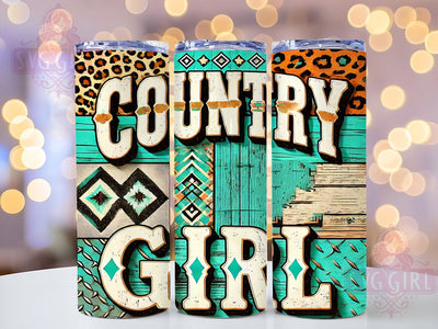 Country Girl Western Leopard 20oz Tumbler, Western Tumbler Wrap, Leopard Print, 20oz Tumbler, Cowgirl Gift, Country Style, Leopard Tumbler Sublimation SvggirlplusArt 